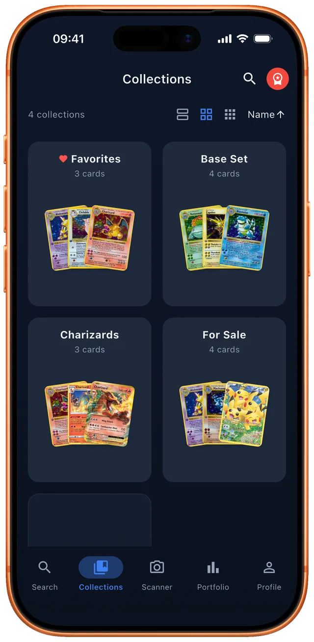 Collections: Favorites, Base Set, Charizards and For Sale